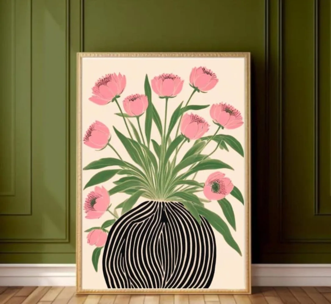 Florist Supply Vases - Um cartaz floral sem moldura, arte
